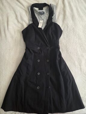 NWT Maeve Black/Grey Layered Peacoat Dress Size 10